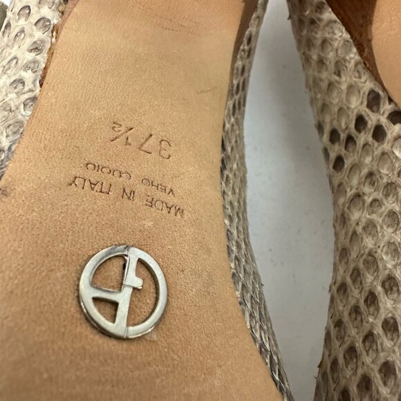 GIORGIO ARMANI Cream Snakeskin Mary Jane - Picture 5 of 10